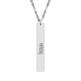 Engravable Vertical Bar Necklace Personalized Sterling Black Stainless Pendant by Printify