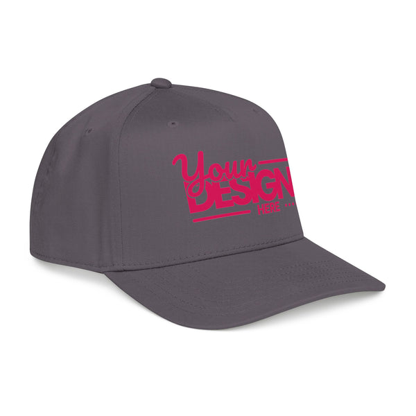 Custom Structured Baseball Cap – Personalized 5-Panel Snapback with Embroidered or Printed Design, Mid-Profile Custom Logo Ha