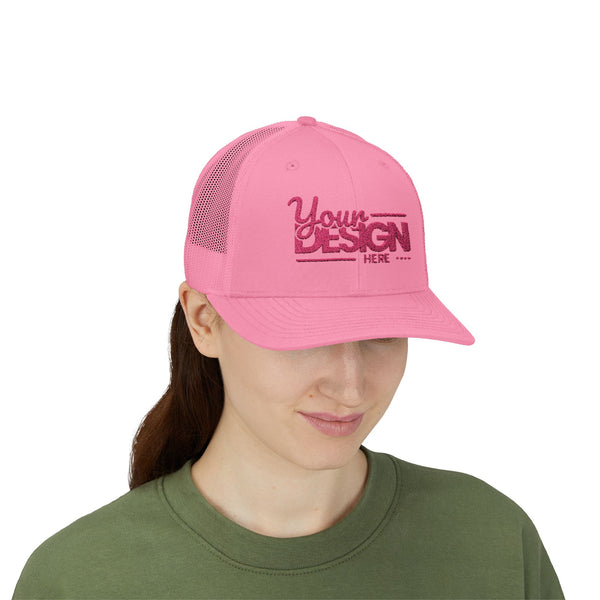 Sparkle Mesh Trucker Cap – Custom ‘Your Design Here’ Embroidered Snapback, Personalized Glitter Hat for Women & Events