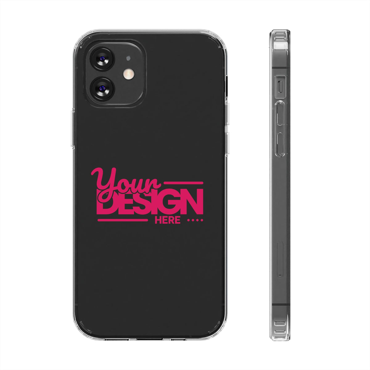 Customizable Clear Impact-Resistant Phone Case – Personalized Name or Photo Design, Transparent Shockproof Cover for iPhone