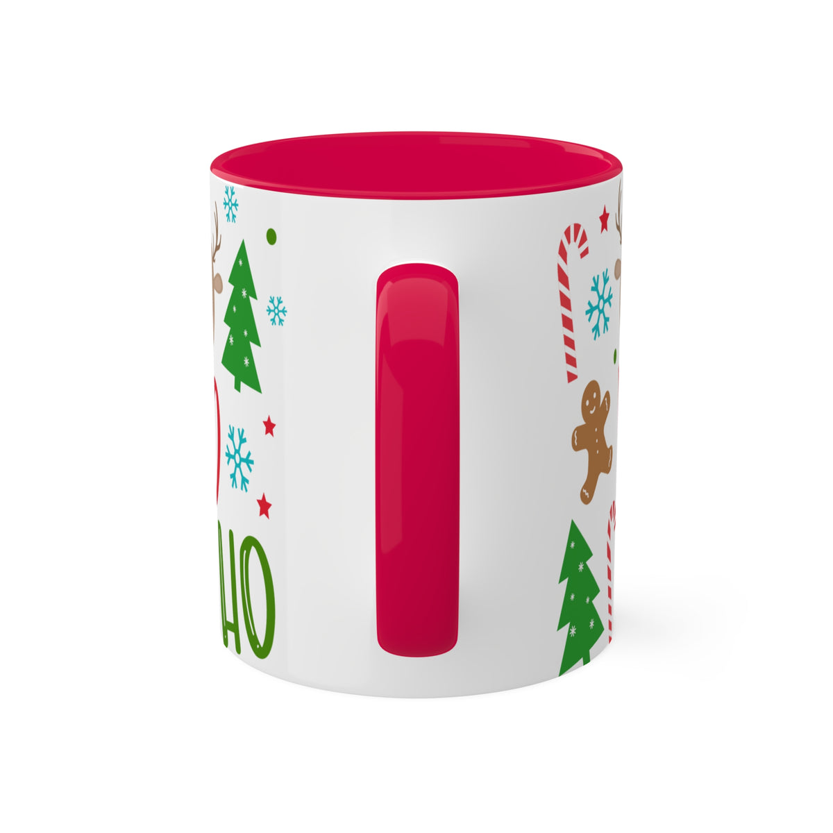 Ho Ho Ho Christmas Mug - Festive Santa and Reindeer Holiday Coffee Cup, Perfect Christmas Gift