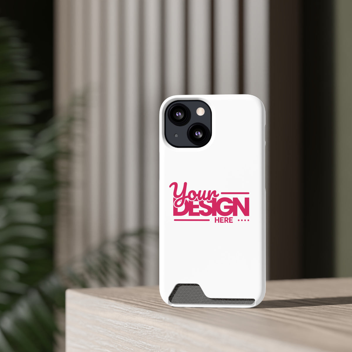 Card Holder Phone Case — Slim Protective Wallet Case with 'Your Design Here' Print