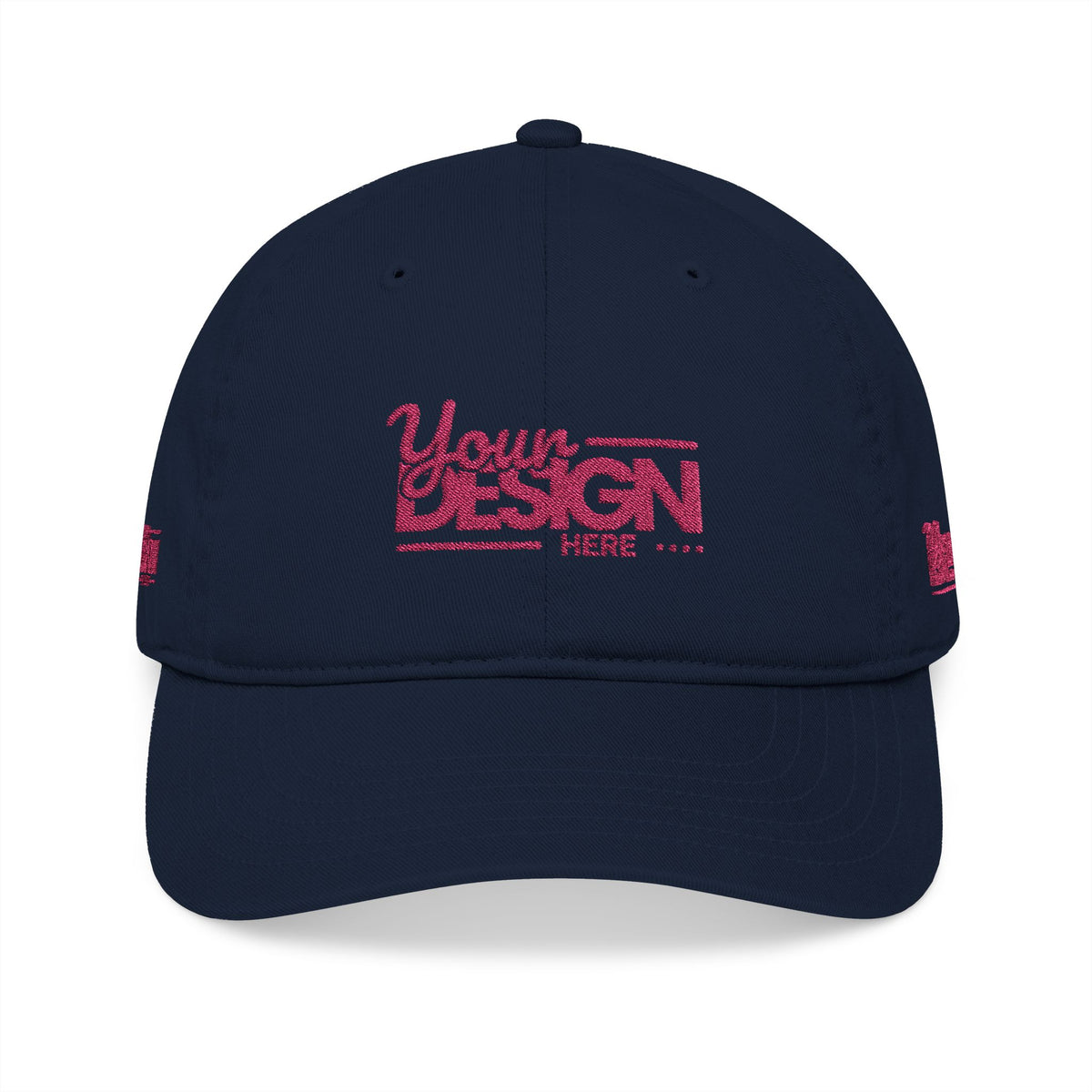 Organic Embroidered Baseball Cap – Custom ‘Your Design’ Logo Hat, Personalized Sustainable Dad Cap for Men & Women