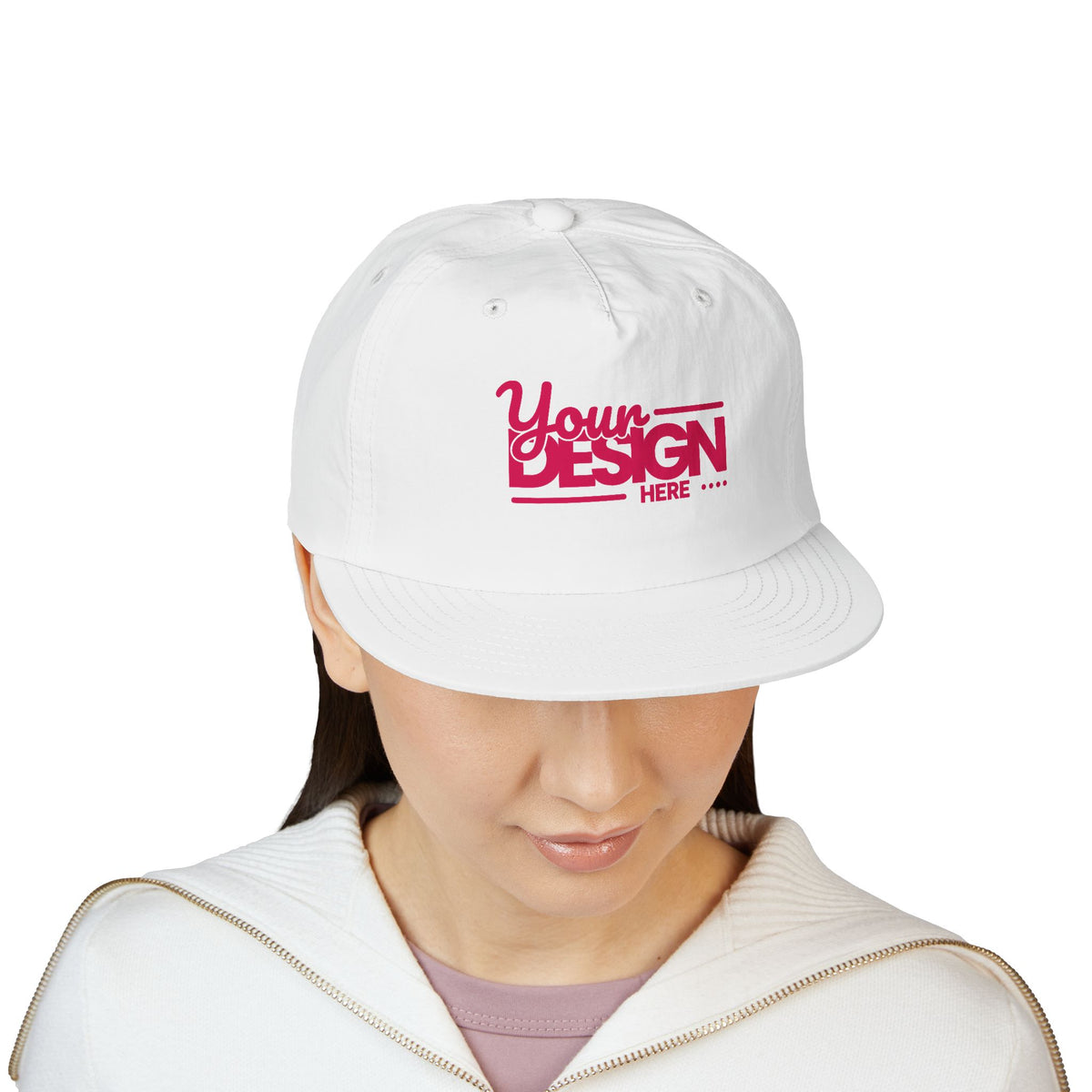Custom Surf Cap – Lightweight Quick-Dry Recycled Nylon Snapback, Personalized Beach Hat with Breathable Mesh & Relaxed Fi