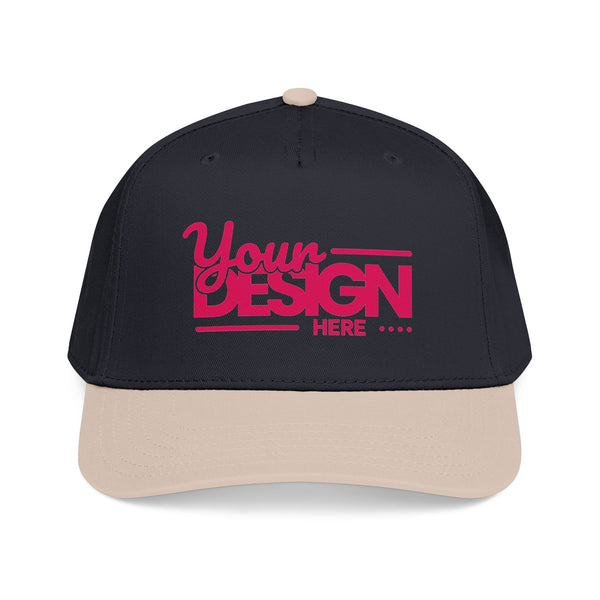 Custom Structured Baseball Cap – Personalized 5-Panel Snapback with Embroidered or Printed Design, Mid-Profile Custom Logo Ha