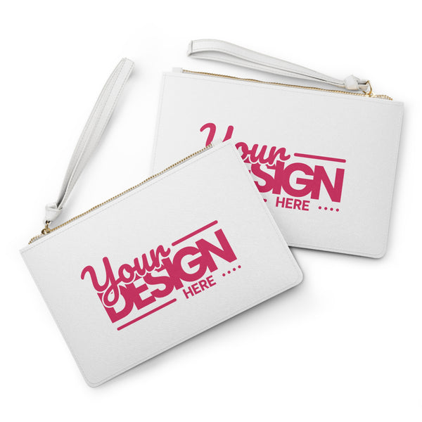 Custom Logo Clutch Bag – Personalized ‘Your Design Here’ Wristlet, Customizable Pouch for Events, Bridesmaids & Everyday Use