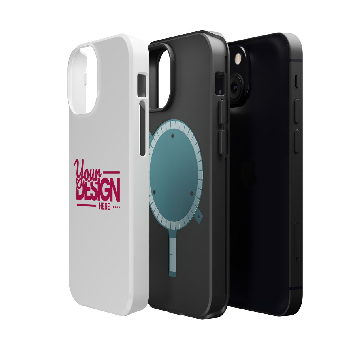 Durable Custom Magnetic Phone Case – Personalized Name or Photo Design, Shockproof Protective Cover for iPhone