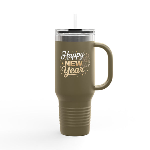40oz Insulated Travel Mug — "Happy New Year" Festive Tumbler