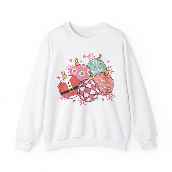 Festive Ornament Crewneck Sweatshirt - Merry Christmas Christmas Sweater - Cute Holiday Apparel