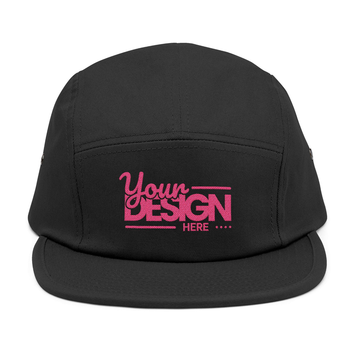 Custom Five-Panel Hat – Personalized Embroidered Cotton Cap, Low-Profile Streetwear Strapback with Front & Back Logo Design
