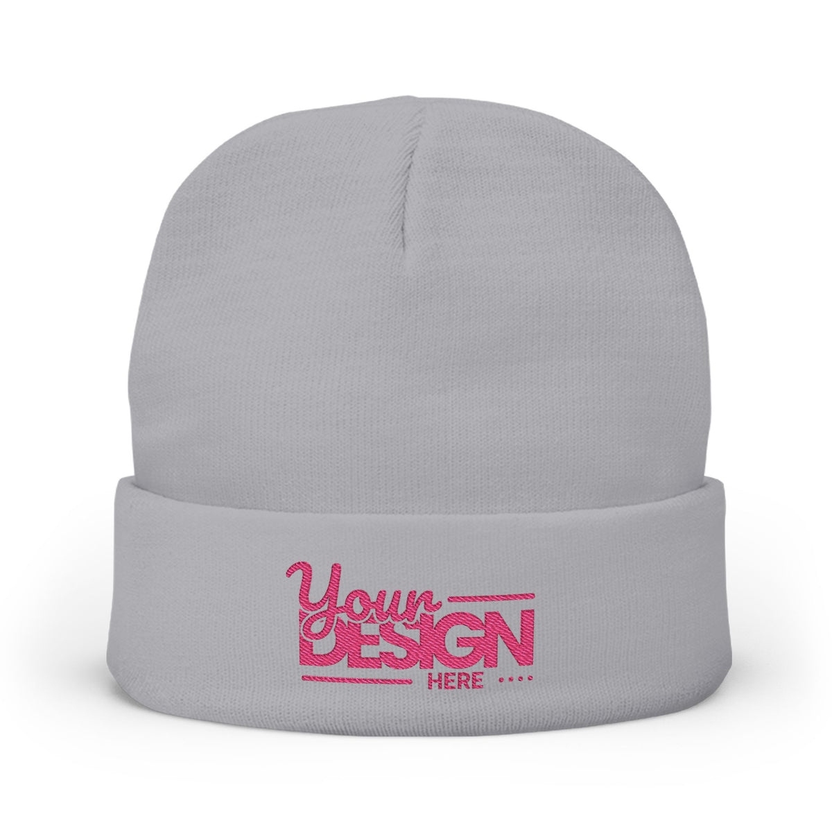 Embroidered Knit Beanie – Personalized Cuffed Winter Hat, Custom Logo Embroidery Beanie for Men & Women