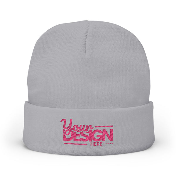 Embroidered Knit Beanie – Personalized Cuffed Winter Hat, Custom Logo Embroidery Beanie for Men & Women