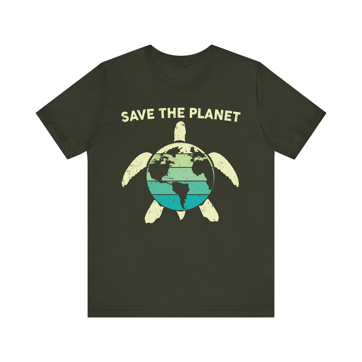 Save the Planet - Eco-Friendly Turtle Graphic Tee, Earth Conservation, Ocean Protection, Marine Life Awareness, Green