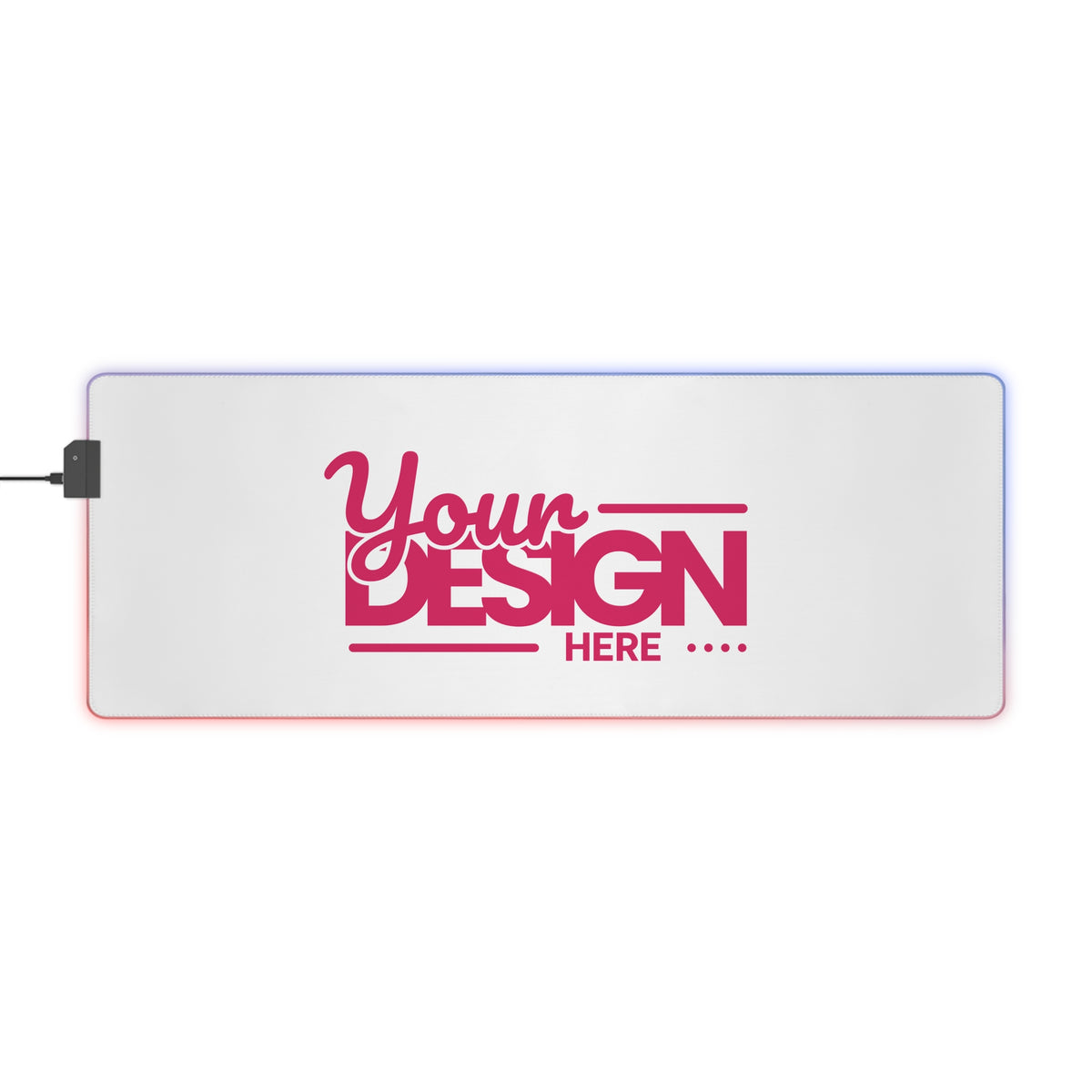 Custom LED Mouse Pad Gift – Personalized RGB Gaming Desk Mat with USB Connector, Non-Slip Base & 14 Light Modes