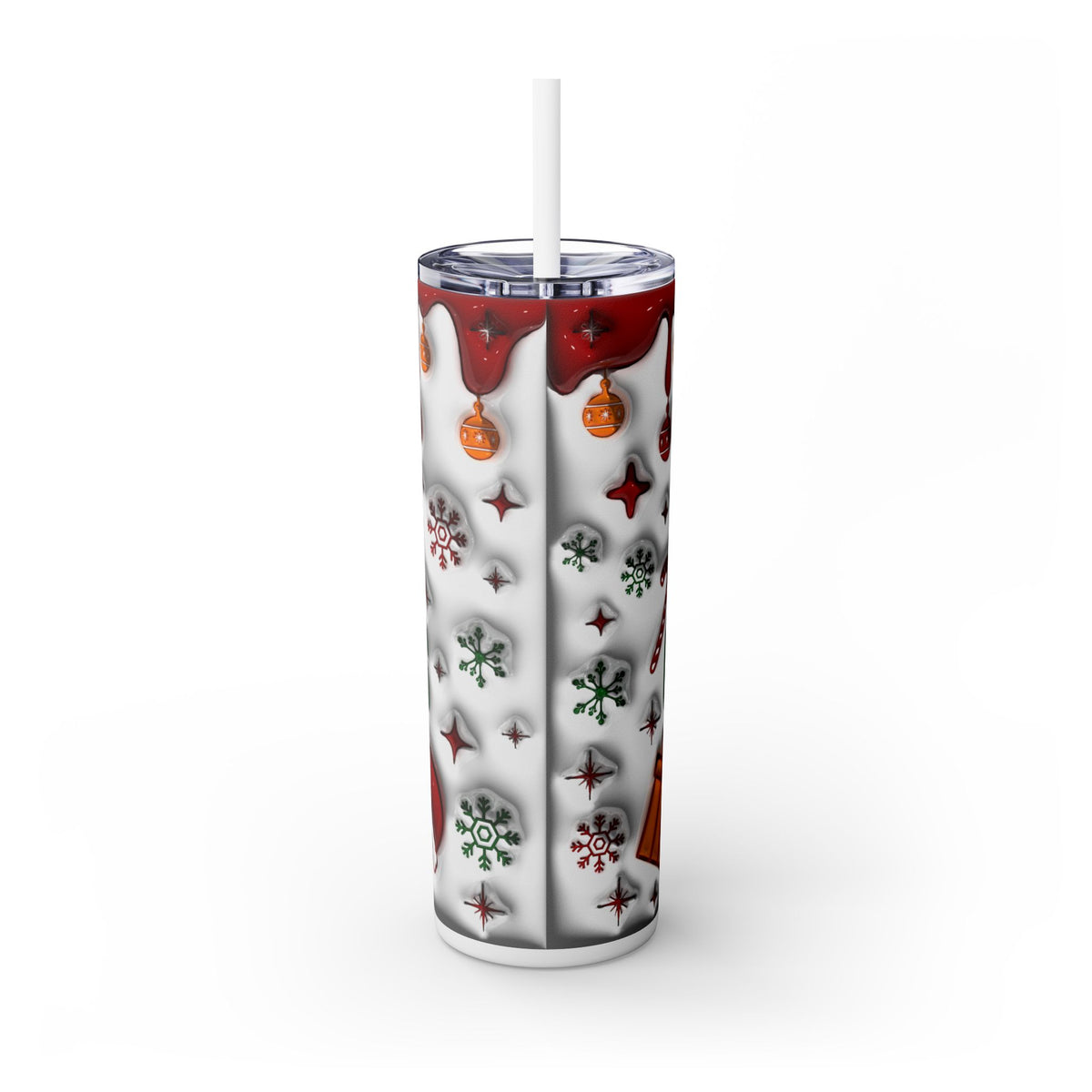 Merry Christmas Tumbler - Festive Holiday Decorations with Candy Canes, Snowflakes & More