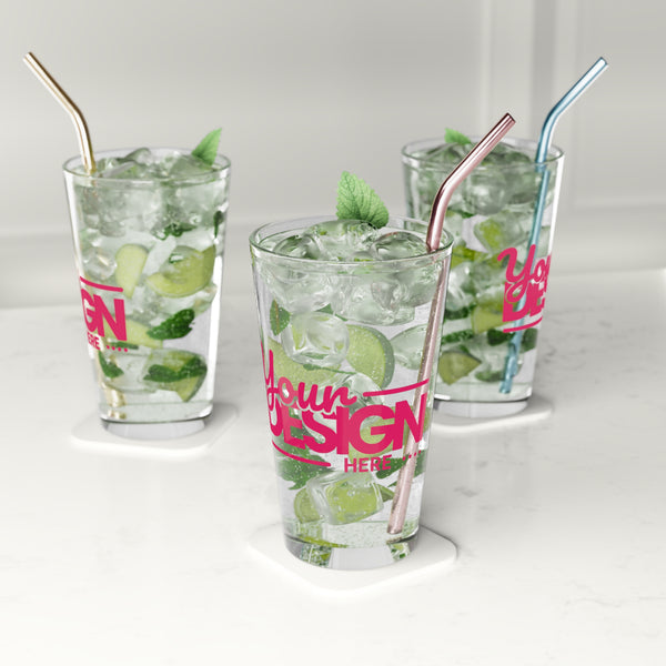 Custom 16oz Pint Glass, Personalized Drinkware for Parties, Gifts, Barware, Wedding Favors, Unique Keepsake