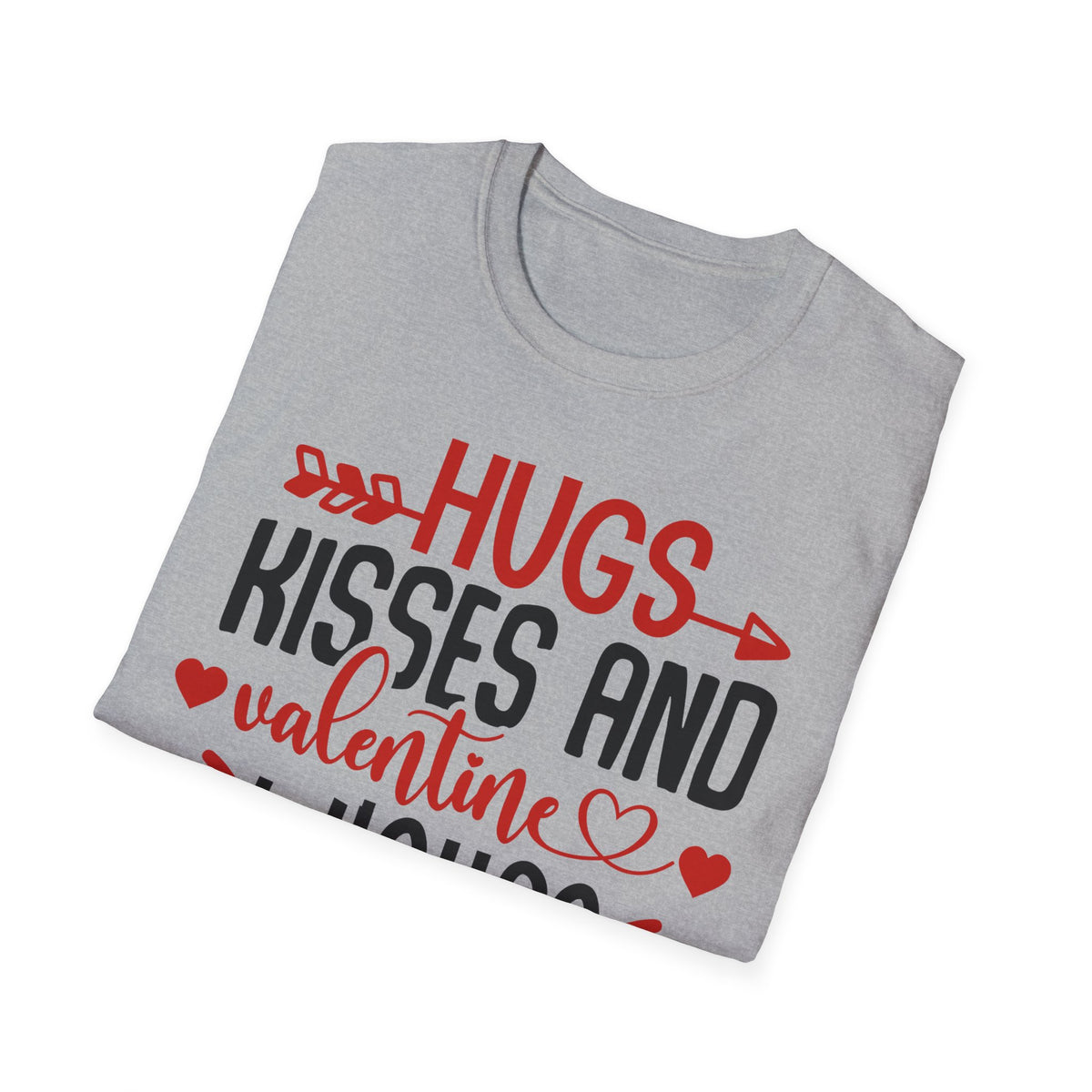 Hugs Valentine T-Shirt - Love Shirt - Heart Graphic Valentine's Tee