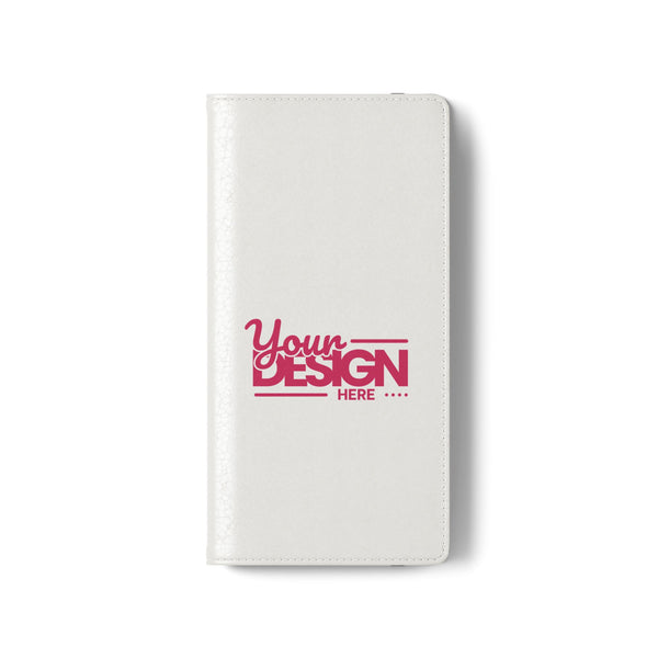 Customizable Flip Phone Wallet Case – ‘Your Design Here’ Folio Cover with Card Holder, Personalized Phone Case for Samsung