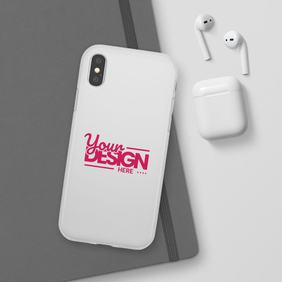Customizable Flexi Phone Case – Personalize Your Design with Name or Photo, Flexible Protective Cover for iPhone
