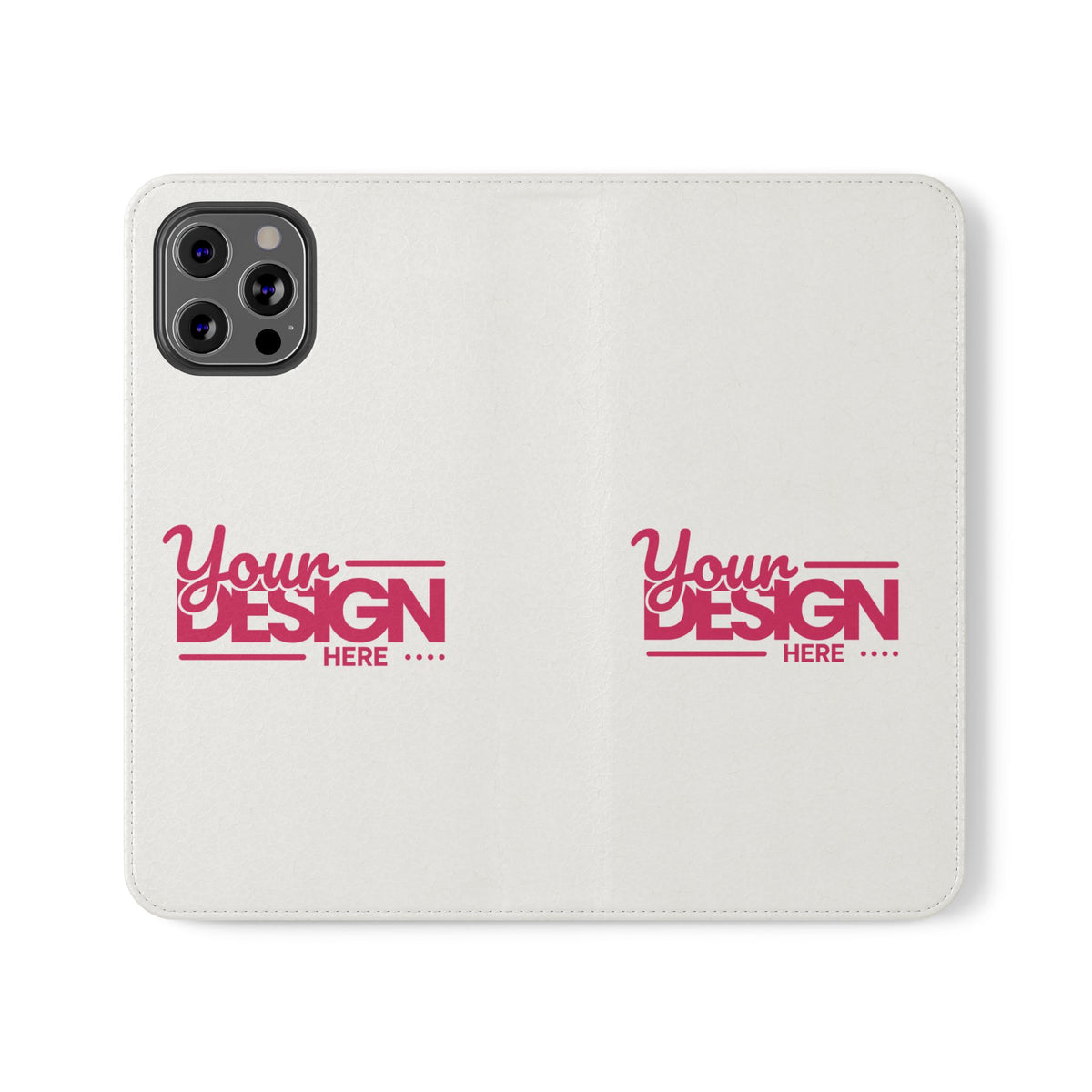 Customizable Flip Phone Wallet Case – ‘Your Design Here’ Folio Cover with Card Holder, Personalized Phone Case for iPhone