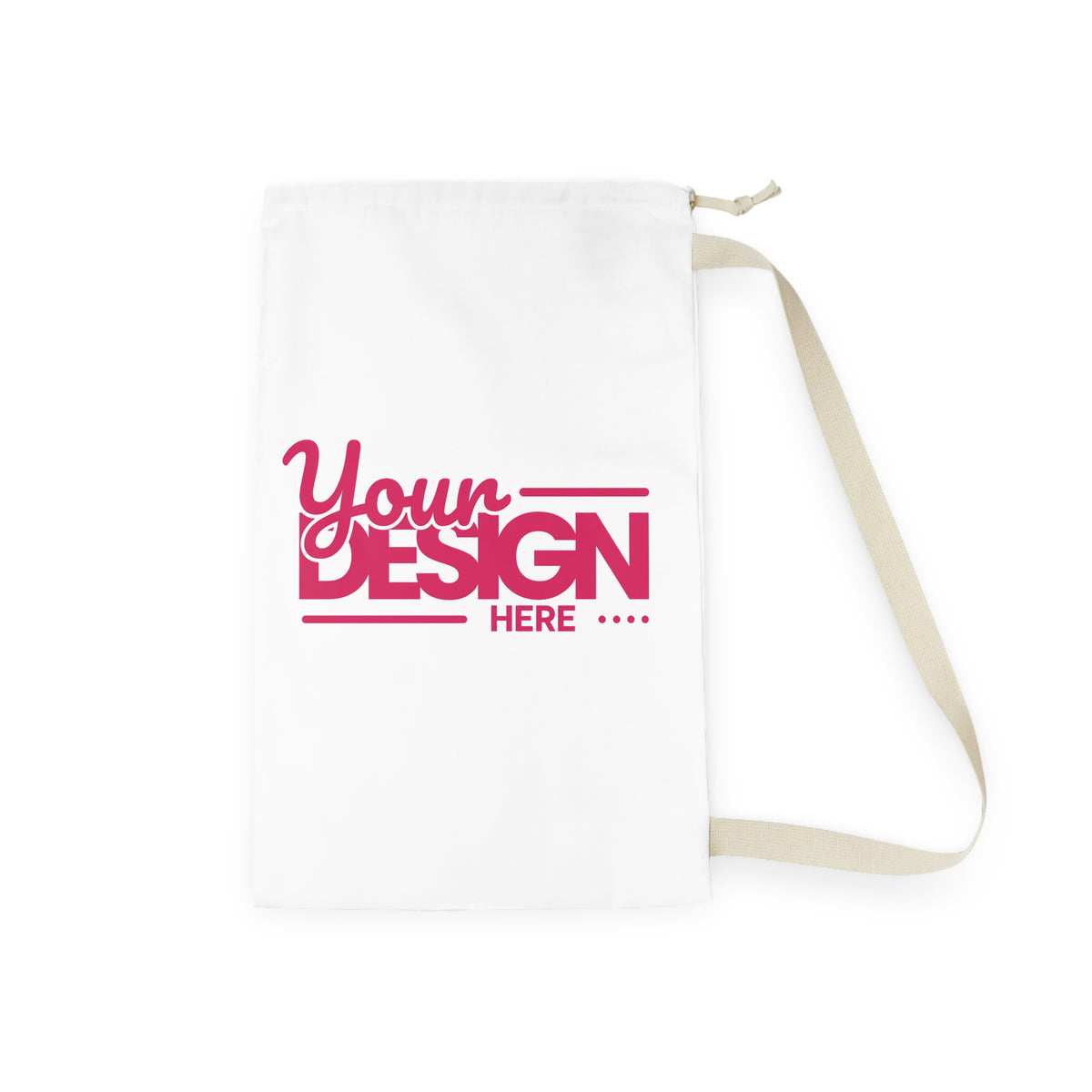 Laundry Bag – Personalized Canvas Laundry Sack with Shoulder Strap, Custom Design Name Bag for Dorm, Travel & Home Use