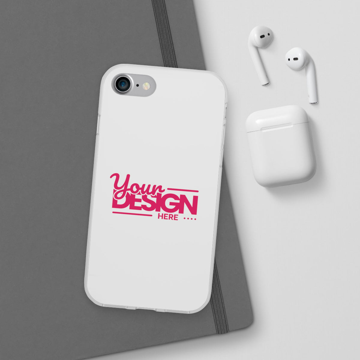 Customizable Flexi Phone Case – Personalize Your Design with Name or Photo, Flexible Protective Cover for iPhone