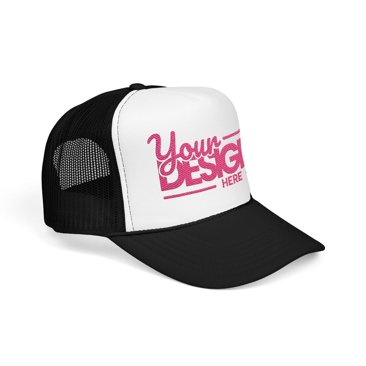 Custom Foam Trucker Hat – Personalized High-Profile 5-Panel Cap with Embroidery, Vintage Snapback Mesh Hat for Men & Women