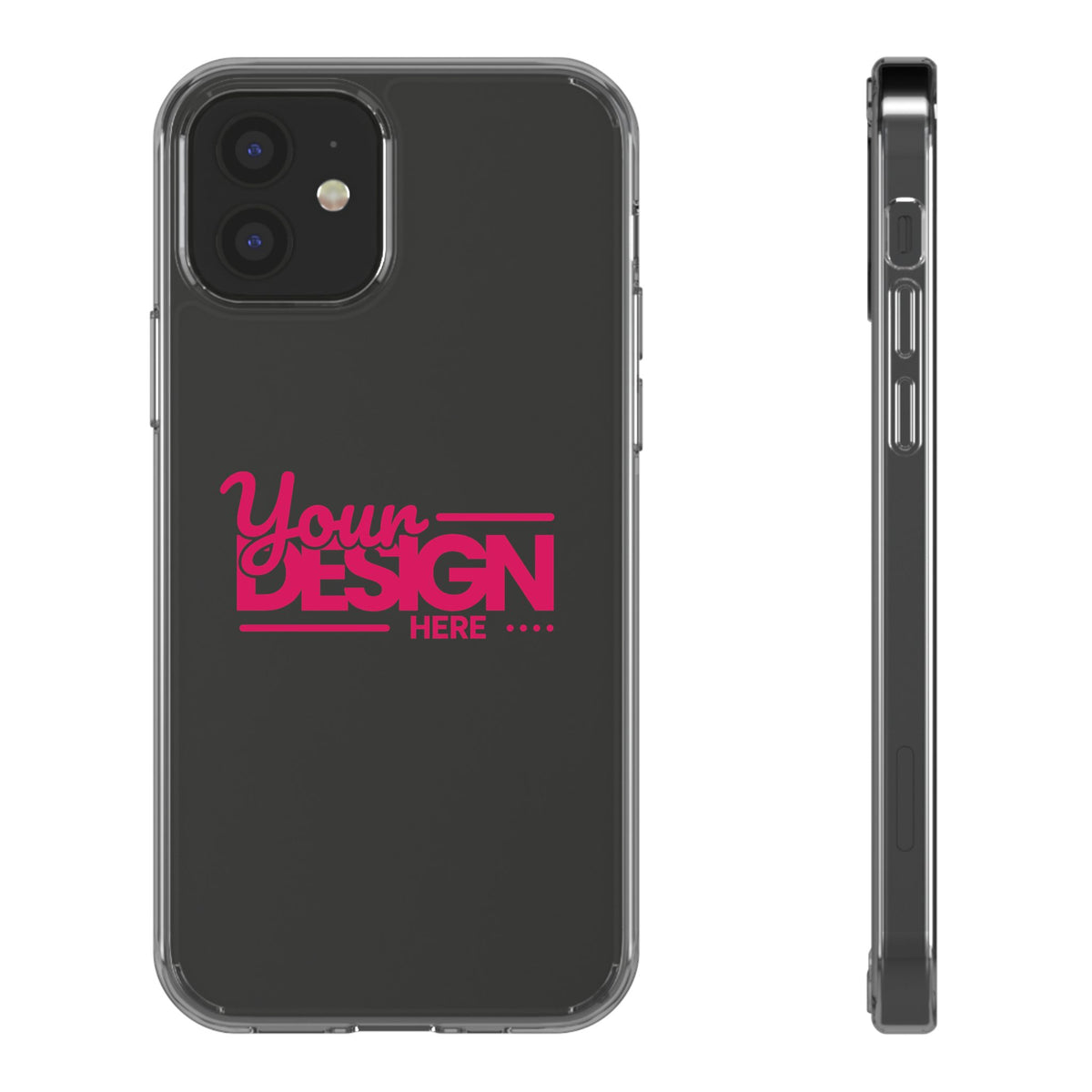 Clear Phone Case – Transparent Protective Cover with Custom Design (‘Your Design Here’), Personalized Case for iPhone