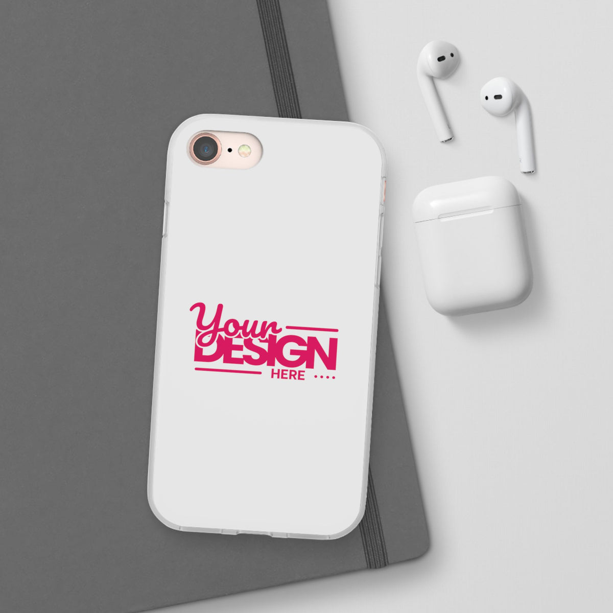 Customizable Flexi Phone Case – Personalize Your Design with Name or Photo, Flexible Protective Cover for iPhone