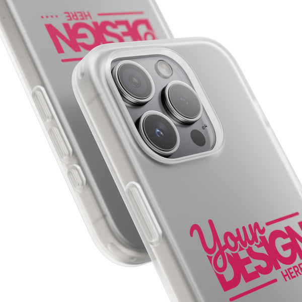 Customizable Flexi Phone Case – Personalize Your Design with Name or Photo, Flexible Protective Cover for iPhone