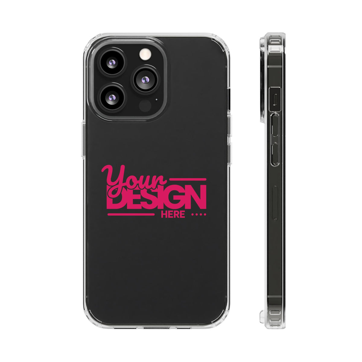 Customizable Clear Impact-Resistant Phone Case – Personalized Name or Photo Design, Transparent Shockproof Cover for iPhone