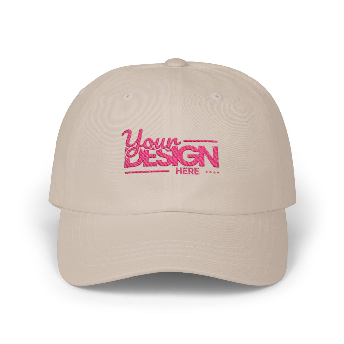 Custom Classic Dad Cap – Minimal Embroidered Logo Baseball Hat, Personalized Adjustable Cotton Cap for Men & Women