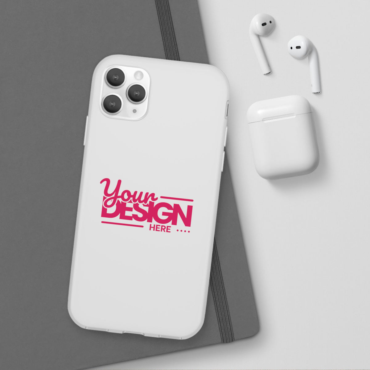 Customizable Flexi Phone Case – Personalize Your Design with Name or Photo, Flexible Protective Cover for iPhone