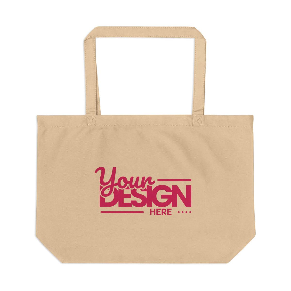 Large Eco Tote Bag – Custom ‘Your Design Here’ Canvas Market Tote, Personalized Reusable Shopping Bag for Everyday Use