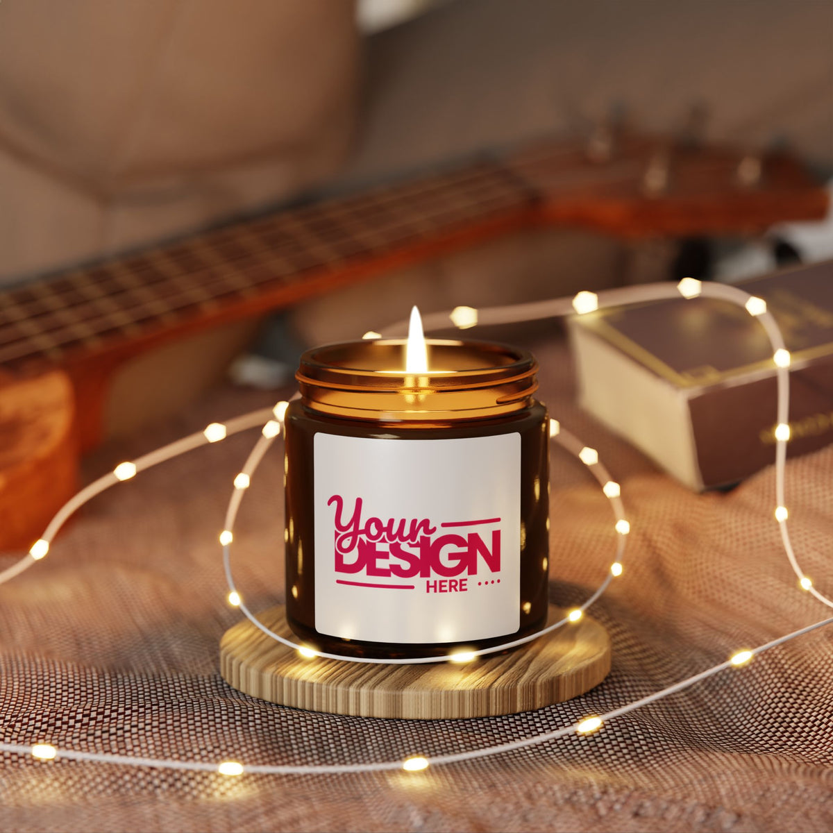 Scented Soy Candle - Customizable Amber Jar, Eco-Friendly Gift, Aromatherapy, Home Decor, Relaxation, Gift for Her
