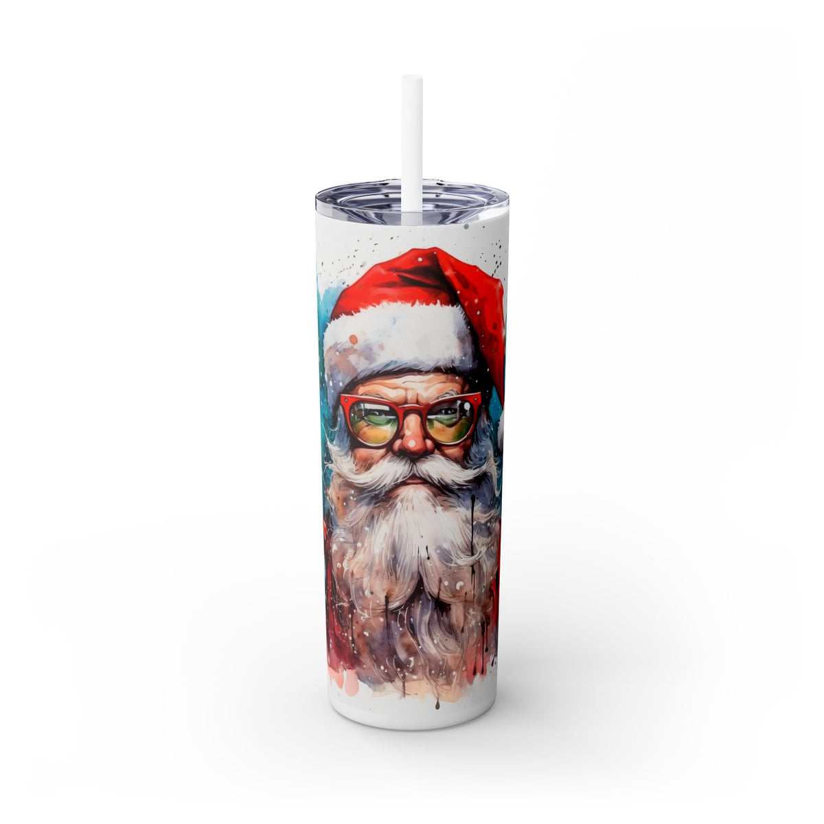 Santa with Colorful Glasses - Fun & Quirky Christmas Tumbler for Holiday Cheer