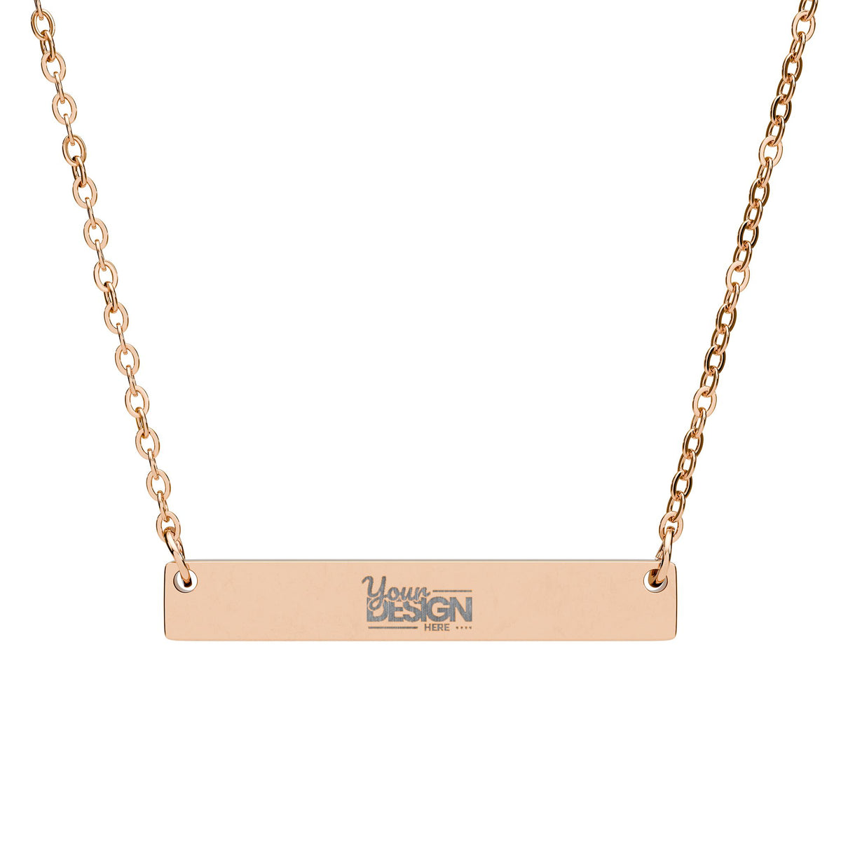 Engravable Horizontal Bar Necklace With Custom Name And Message Pendant by Printify