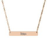 Engravable Horizontal Bar Necklace With Custom Name And Message Pendant by Printify