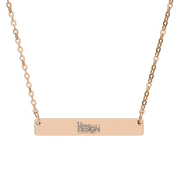 Engravable Horizontal Bar Necklace With Custom Name And Message Pendant by Printify