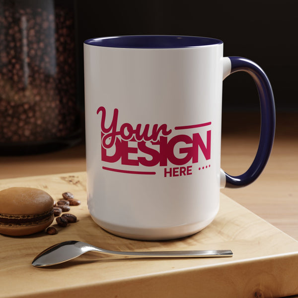 Personalized Accent Coffee Mug - Custom Design Option, Gift for Coffee Lovers, Unique Kitchen Decor, DIY Mug, Creative Drinkware