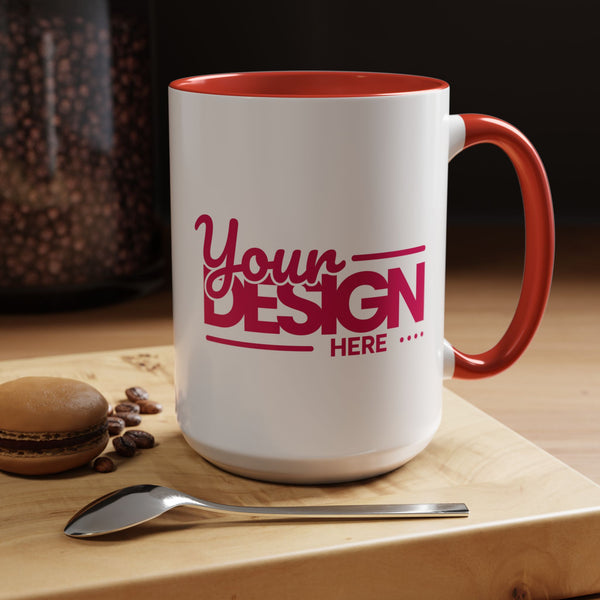 Personalized Accent Coffee Mug - Custom Design Option, Gift for Coffee Lovers, Unique Kitchen Decor, DIY Mug, Creative Drinkware