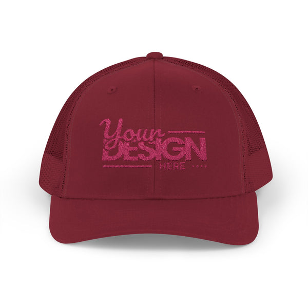 Sparkle Mesh Trucker Cap – Custom ‘Your Design Here’ Embroidered Snapback, Personalized Glitter Hat for Women & Events