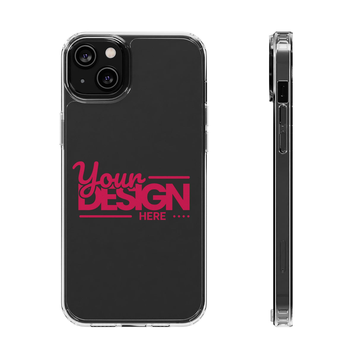 Customizable Clear Impact-Resistant Phone Case – Personalized Name or Photo Design, Transparent Shockproof Cover for iPhone