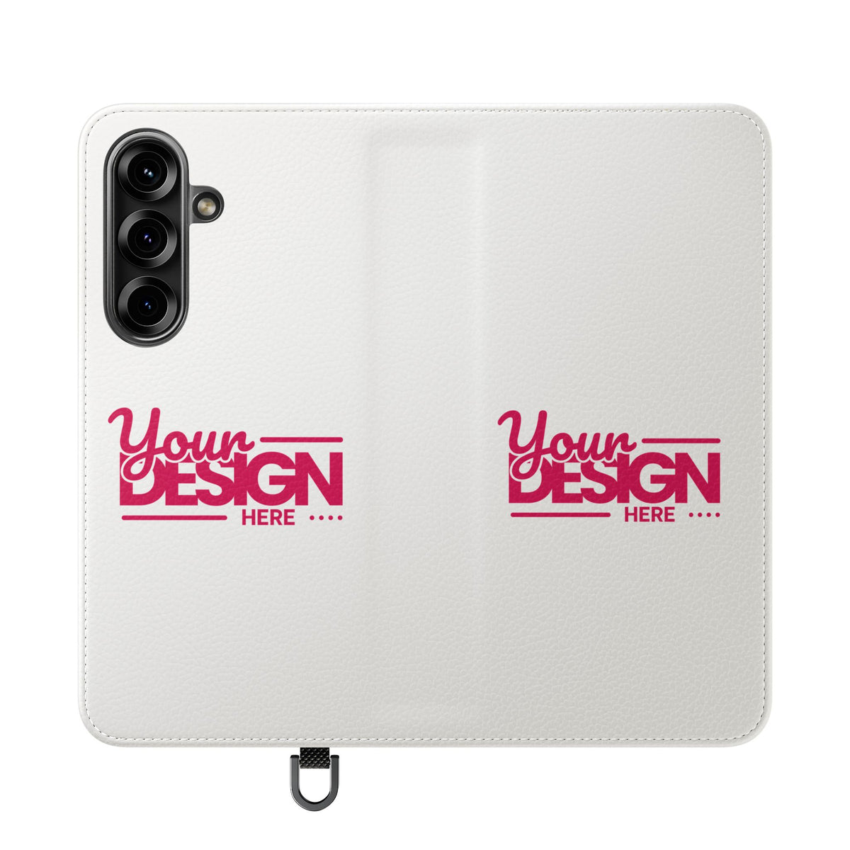 Customizable Flip Phone Wallet Case – ‘Your Design Here’ Folio Cover with Card Holder, Personalized Phone Case for Samsung