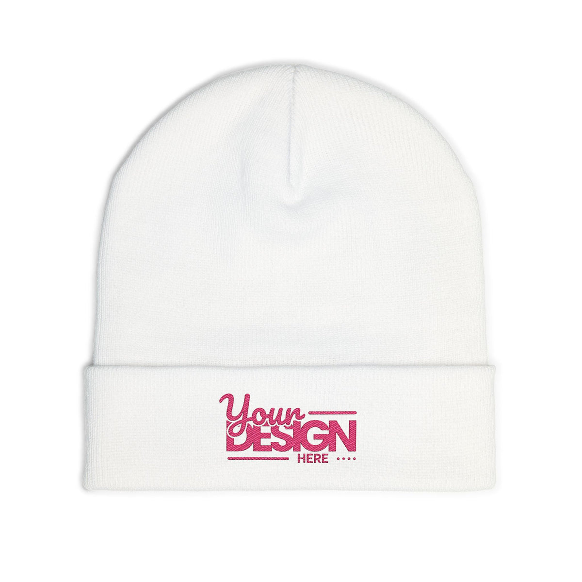 Embroidered Knit Beanie – Personalized Cuffed Winter Hat, Custom Logo Embroidery Beanie for Men & Women