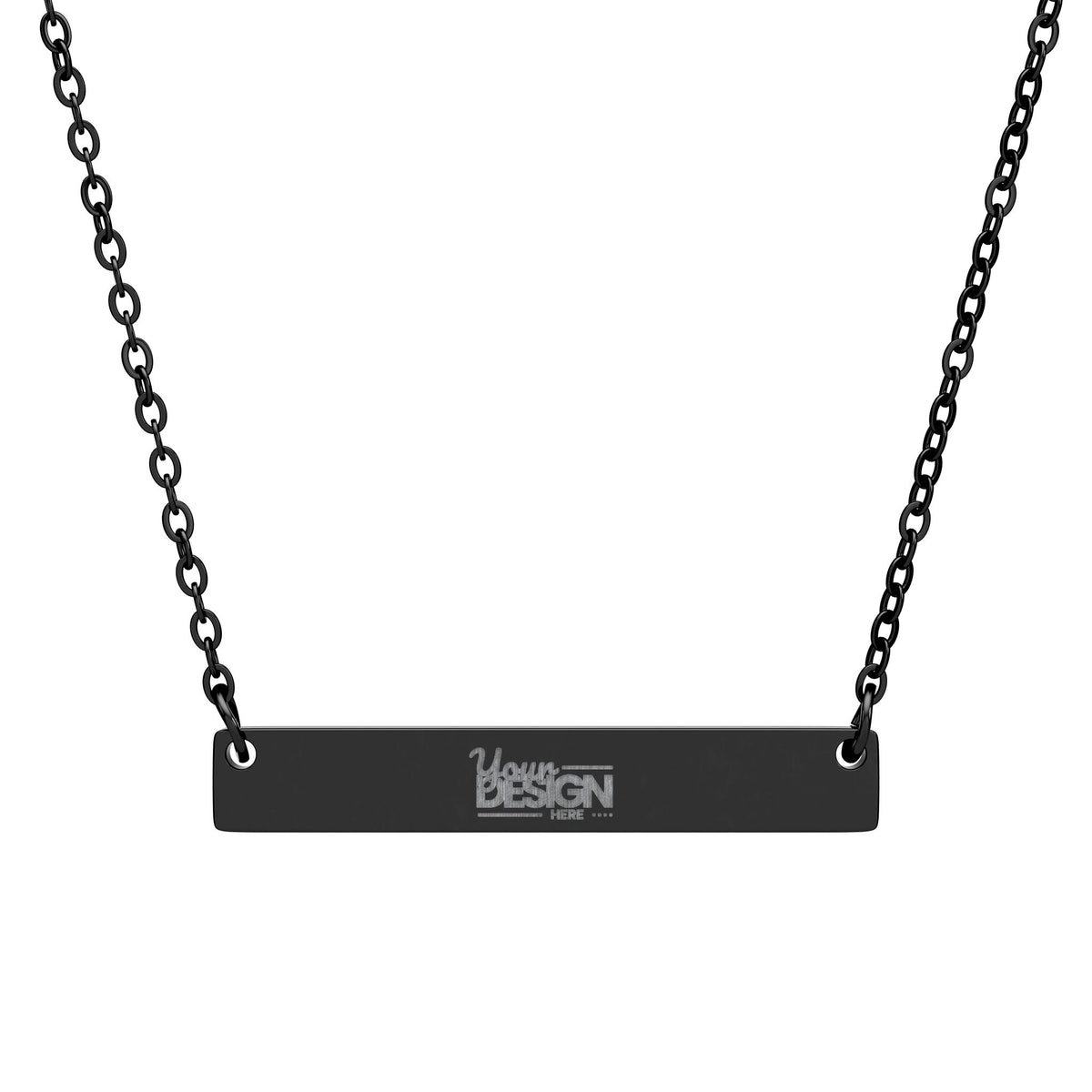 Engravable Horizontal Bar Necklace With Custom Name And Message Pendant by Printify