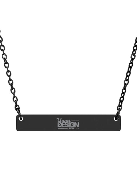 Engravable Horizontal Bar Necklace With Custom Name And Message Pendant