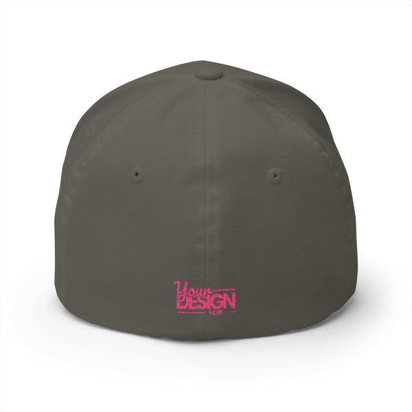 Embroidered ‘Your Design Here’ Structured Cap – Custom Logo Hat, Personalized Blank White Baseball Cap for Men & Women