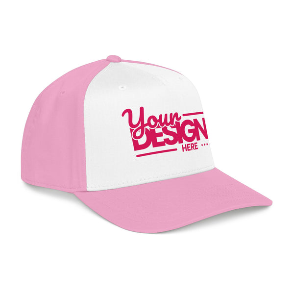 Custom Structured Baseball Cap – Personalized 5-Panel Snapback with Embroidered or Printed Design, Mid-Profile Custom Logo Ha