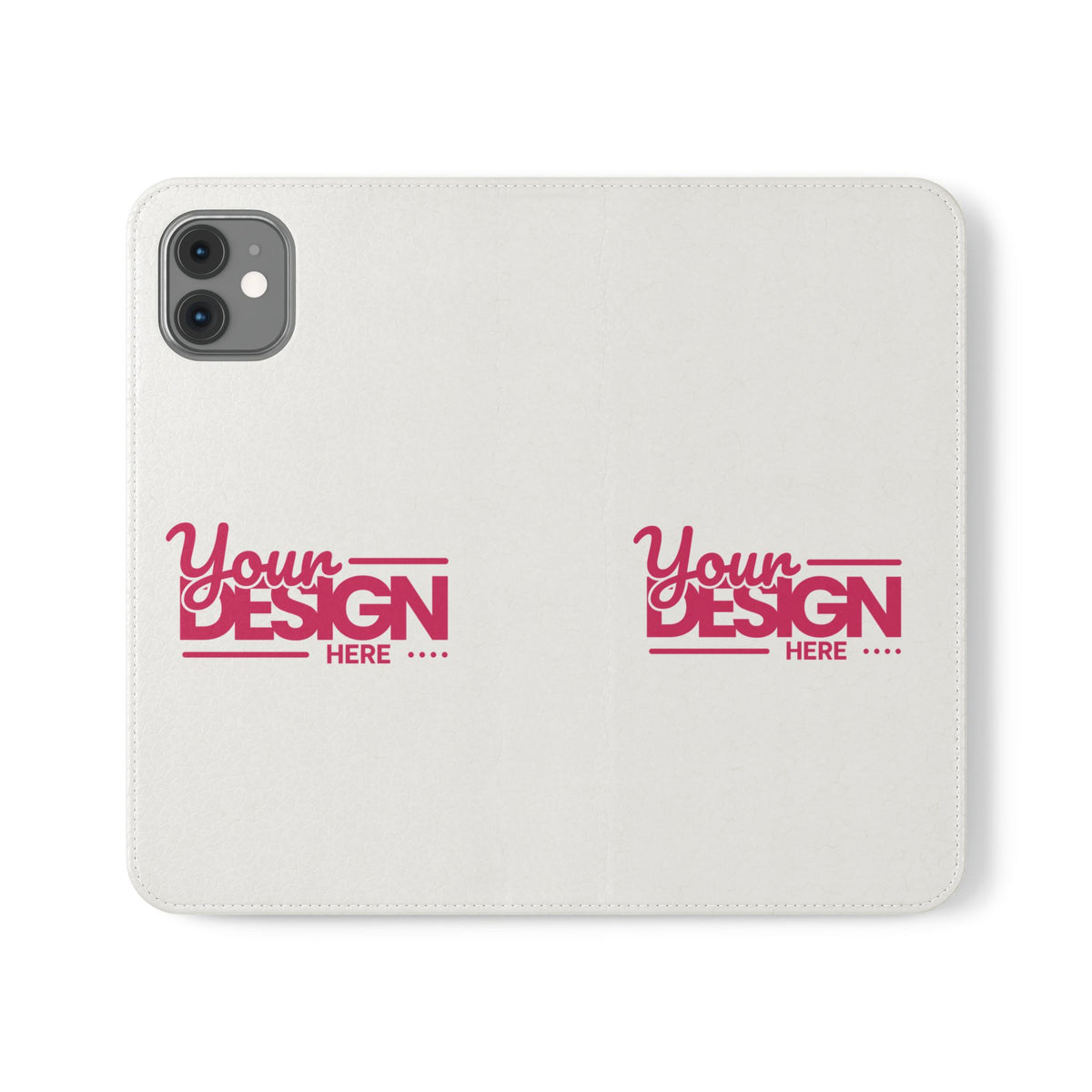 Customizable Flip Phone Wallet Case – ‘Your Design Here’ Folio Cover with Card Holder, Personalized Phone Case for iPhone